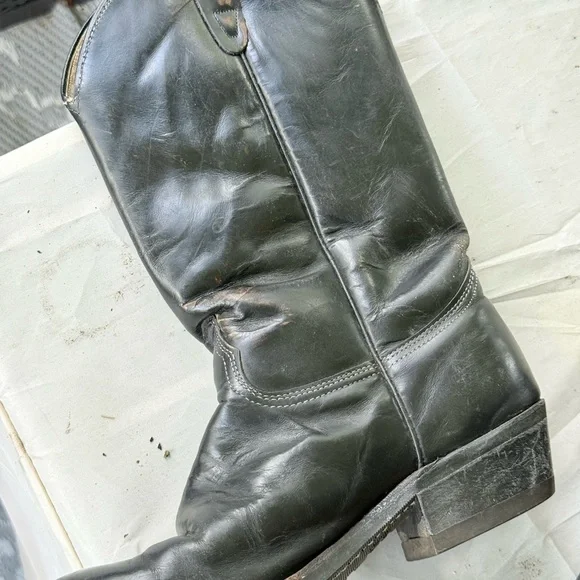 Golden Retriever Black Leather Cowboy Boots - Picture 8 of 13